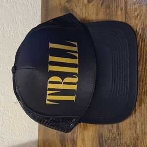 TRILL Trucker Style Hat | Black & Gold | NWOT
